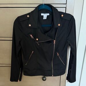 Revamped Black Moto Jacket with Rose Gold Hardware